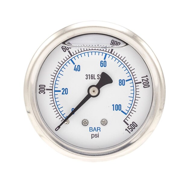 Pic Gauges 2 1/2 in Dial, 1/4 in NPT Male Center Back Location, Stainless Steel Case Material PRO-302L-254N-01 - main
